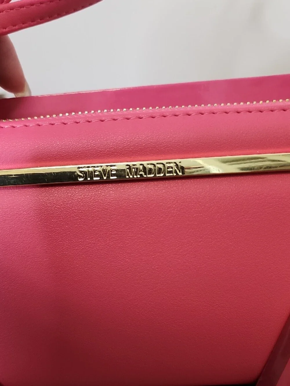 Steve Madden Hot Pink Wristlet Clutch with Gold Accent